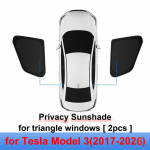 Tesla Model 3 Highland 2024 klaaskatuse p&auml;ikesesirm Eesmise ja tagumise akna p&auml;ikesesirm Telkimiseks Privaatsus Katuseakna ruloo Tuuleklaasi kate 2 triangle