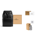 COACH RACER kaetud l&otilde;uend sileda vasikanahaga seljakott keskmine meestele s&ouml;ehall Complimentary Gift Set (Gift Box + Thermos Cup)