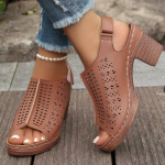 Retro Suured Naiste Sandaalid Paks Konts Rooma Stiilis Libisevad Kingad PU Nahk Kummist Tald Mugavad Sandale Femme 36
