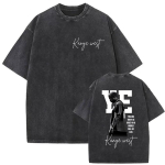 Vintage Pestud Rapper Kanye West Bully Album 2026 Merch T-s&auml;rk Meeste Gooti Punk Hip Hop L&uuml;hikeste Varrukatega T-s&auml;rgid Unisex Streetwear S black