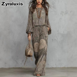 Kevad S&uuml;gis Uus Mood Paisley Lilleline Muster Luksuslik Vintage Stiilis Komplekt XS
