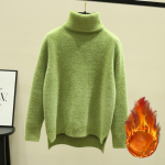Talvise turtlene kaelusega paks kampsun Naiste vabaaja soe pl&uuml;&uuml;svooder, kootud topid Lisa sametp&otilde;hjaga sinine pullover One Size