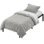VASAGLE &uuml;hekohaline voodiraam 90 x 200 cm metallist voodiraam voodialune hoiuruum modernne k&uuml;lalisevoodi lihtne kokkupanek tindimust must