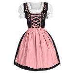 Naiste kleit Dirndl paelakinnitusega festivalikost&uuml;&uuml;m Cosplay peokleidid XXXL roosa