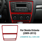 Skoda Octavia 1z3 1z5 A5 2009 2010 2011 2012 2013 jaoks Ehtne Pehme S&uuml;sinikkiust Salongi Keskkonsooli Liist Salongi Lisatarvikud BLACK CARBON FIBER black