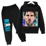 Messi Prindi Laste Komplekt Spordihoodie P&uuml;kstega Komplekt 2tk Komplekt Poisid T&uuml;drukud Beebi Laps R&otilde;ivad Vabaaja Mood S&uuml;gis Talv spordir&otilde;ivad 110 white
