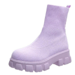 Naiste kevad-s&uuml;gisesed hingavad slip-on pahkluusaapad elastse platvormiga k&otilde;rgekontsaga elegantsed kingad 43 helelilla v&auml;rv