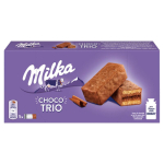 Milka Choco Trio, biskviitk&uuml;psised kakaot&auml;idisega, kaetud piima&scaron;okolaadiga - 150 g
