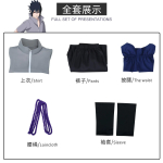 Uchiha Sasuke Cosplay Kost&uuml;&uuml;mikomplekt - Anime Hokage Shippuden Kolmas P&otilde;lvkond Hall &Uuml;likond Parukas Halloweeni jaoks S gray