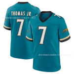 Jacksonville Jaguars NFL S&auml;rk Travis Hunter 12 V&otilde;rkmaterjal Hingav Tikitud Jalgpalli &Uuml;likond Meeste 7 Vintage Green