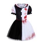 Terrifier &otilde;udusklovni kost&uuml;&uuml;m naistele veriplekilise t&uuml;llseelikuga Halloweeni ja Cosplay &uuml;ritusteks S white