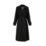 Briti villa segu naiste trench-coat - keskmise pikkusega, k&otilde;rgekvaliteediline, kahe n&ouml;&ouml;biridaga pikale kasvule, ideaalne s&uuml;giseks ja talveks M must