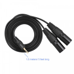 1,5 m / 5 jalga helikaabli juhe kahe XLR isa kuni 3,5 mm isane pistik
