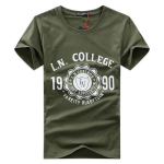 Meeste mood l&uuml;hikeste varrukatega vabaaja T-s&auml;rk S valge