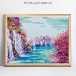 Teemantmaali maastik t&auml;is&uuml;mmarguse kivist teemanttikandi m&uuml;&uuml;k ristpistes 20X30CM