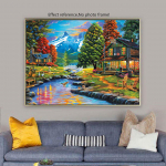 Teemanttikandid m&auml;gede k&auml;sitsi valmistatud kingitus T&auml;ielik teemantmaal Ristpistes pilt 20X30CM