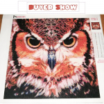 HUACAN &Ouml;&ouml;kull Teemantmaal Ristpistes Loomad Mustrid Rhinestone Teemanttikandid T&auml;isruudukujuline teemant Full square 20*30 cm