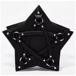 Tume gooti Pentagrami &otilde;lakott Unisex Punk Designer Casual Totes Naiste Retro K&auml;ekott Kingitused Must 30*30*11cm must