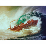 Teemanttikandid Maastik merelaevade maalimine Rhinestones T&auml;ielik &uuml;mmargune teemantmaal 20X30CM