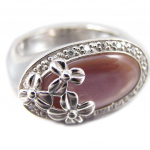Bague Argent 'Scarlett' rose 54 Heleroosa