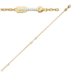 Les Tr&eacute;sors De Lily [K7771] - Bracelet Plaqu&eacute; or 'Fl&egrave;che de Cupidon' blanc dor&eacute; - 17x4 mm kuld