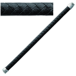 Les Tr&eacute;sors De Lily [L0775] - Bracelet Cuir / Acier  'Tony' noir argent&eacute; - 19 cm 9 mm must