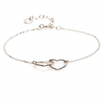 Les Tr&eacute;sors De Lily [N2837] - Bracelet Argent 'Love' argent&eacute; (rhodi&eacute;) - 12x12 mm h&otilde;be