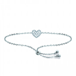 Les Tr&eacute;sors De Lily [N4004] - Bracelet Argent 'Love' blanc (rhodi&eacute;) - 10x8 mm h&otilde;be