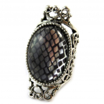 Bague Cr&eacute;ateur 'Scarlett' gris argent&eacute; 50 h&otilde;be