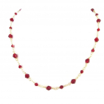 Les Tr&eacute;sors De Lily [P2389] - Collier plaqu&eacute; Or 'Sissi' rouge dor&eacute; (cristal) - 45 cm 4 et 6 mm kuld