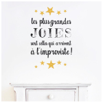Les Tr&eacute;sors De Lily [P0374] - Planche de stickers 'Les plus grandes Joies sont celles qui arrivent &agrave; l'improviste ! ' - 20x70 cm must