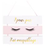 Les Tr&eacute;sors De Lily [R0930] - Kolmekordne puidust tahvel  Diva - Sleeping Eyes  roosa valge (ma ei saa - mul on meik) - 46x37 cm Heleroosa