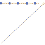 Les Tr&eacute;sors De Lily [R1097] - Bracelet Plaqu&eacute; Or 'Boho' bleu dor&eacute;  - 18 cm- 1 mm sinine