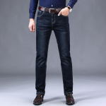 Talvised meeste soojad mustad teksad Klassikalises stiilis Business Stretch Denim p&uuml;ksid Meeste br&auml;ndi paksud p&uuml;ksid 30