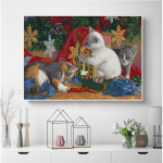 Cartoon DIY 5D Teemantmaal, T&auml;is&uuml;mmargune puur J&otilde;uluvana Lumemees Teemanttikandid Mosaiikvaigust j&otilde;ulukingitus Seinakaunistus Full Round 20X30CM