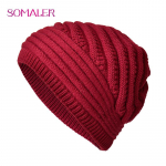 SOMALER Slouchy Beanies Talvised kootud m&uuml;tsid naistele Soojad &uuml;lisuured m&uuml;tsid Naiste s&uuml;gism&uuml;ts One Size tumepunast v&auml;rvi