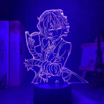 Bungo hulkuvad koerad Osamu Dazai lamp toa kaunistamiseks S&otilde;brale s&uuml;nnip&auml;evakingitus vidin Nakahara Chuya &ouml;&ouml;valgus Anime neoonvalgus Dazai