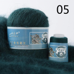 50+20g/komplekt Mink ka&scaron;miirl&otilde;ng Long Plush kardigan salli jaoks Sobiv k&auml;sitsi kudumiseks niit 5