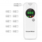 Ketoonse hingamise tester, digitaalne ketooni alkomeeter 10 huulikuga valge