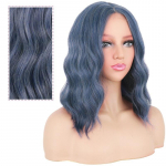 LISI HAIR 14-tollised l&uuml;hikesed naturaalse lainega Bob parukas, keskmine osa, must kuldne parukas, kuumakindlad lainelised s&uuml;nteetilised parukad mustanahalistele naistele