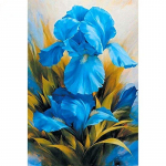 5D DIY t&auml;is&uuml;mmargune teemantmaal Tikand Mosaiik Sinine Fleur-De-Lis Lilled Ristpistes K&auml;sit&ouml;&ouml;komplekt Kodukaunistus Full Round 20x30CM