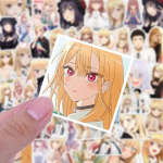 50 tk Kasulik l&auml;bipaistev prinditud armas t&uuml;druku kleebis veekindel PVC kleepuv kirjatarbed kohver S&uuml;learvuti p&auml;eviku kleebis Kontoritarbed Anime kleebised
