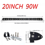 SEAMETAL 6D LED-tuleriba punkt&uuml;leujutuse kombineeritud LED-esituli ATV-veoauto maasturile 4X4 maastikul, 8/14/20 tolli 20' 90w