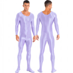 Meeste &uuml;hes t&uuml;kis pikkade varrukatega paagiga Unitard džemprikoos, veniv spandex Bodysuit rombid XL