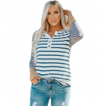 Pikkade varrukatega triibuline naiste s&uuml;gis-talvine t-s&auml;rk uus kontrastv&auml;rvi n&ouml;&ouml;bi-kaelusega slim fit pullover naiste topp S