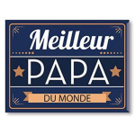 Les Tr&eacute;sors De Lily [A3382] - keraamiline magnet  Papa  sinine (Parim isa maailmas) - 8x6 cm sinine