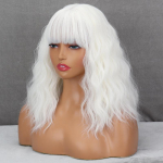 MISSQUEEN Helelilla v&auml;rvi s&uuml;nteetilisest kiust &otilde;lgade pikkusega naturaalne laineline parukas koos tukkidega Cosplay Daily Wear mood l&uuml;hike laineline parukas