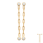 Les Tr&eacute;sors De Lily [R5801] - kullatud k&otilde;rvar&otilde;ngad  Cl&eacute;opatra  valgest kullast - 40x3 mm (tromboon) valge