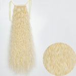 MERISIHAIR s&uuml;nteetiline pikk maisi laineline hobusesaba juuksepikendused 55 85 cm &uuml;mber keeratav juukseklamber must ombre blond hobusesaba 55 cm