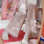 Jaapani Lolita naiste Kawaii k&otilde;rge v&ouml;&ouml;koha p&uuml;ksid Sweet Bow Lace laia s&auml;&auml;rega p&uuml;ksid Girly Vintage riided lahtised armsad p&uuml;ksid S roosa